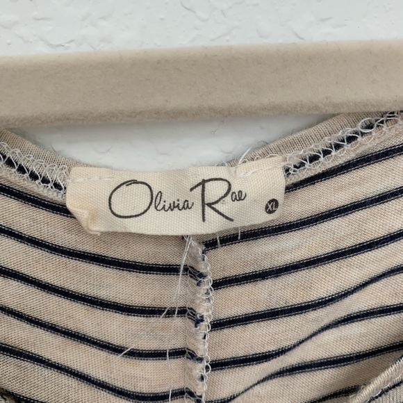 Olivia Rae Black and White Striped Dress - Rayon and Spandex Blend - Picture 2 of 6